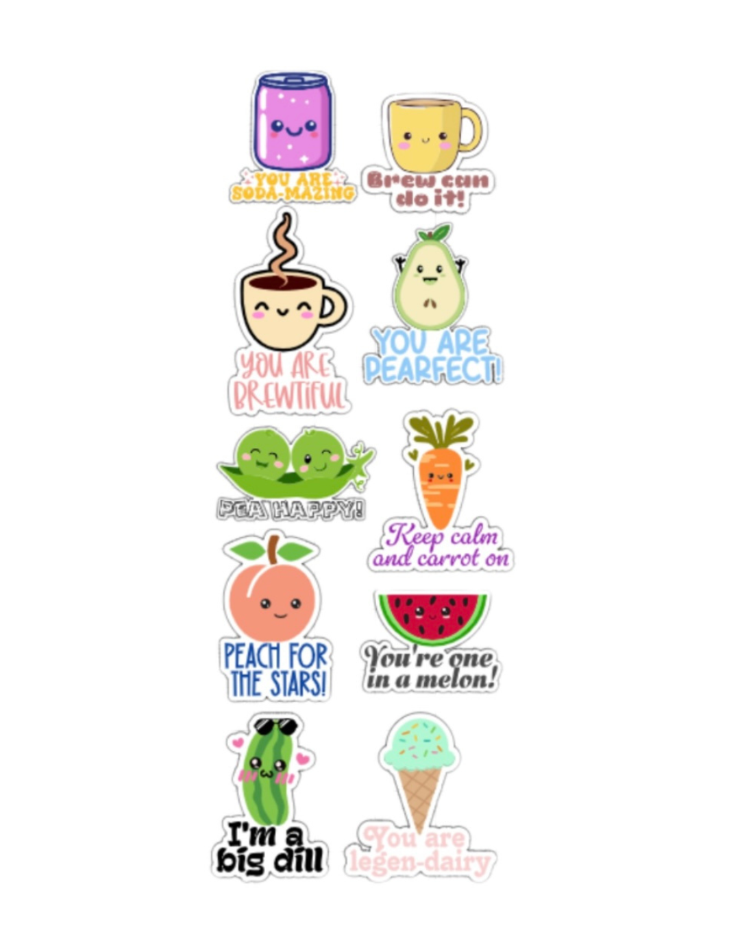 Food Affirmation Stickers (10-pack)
